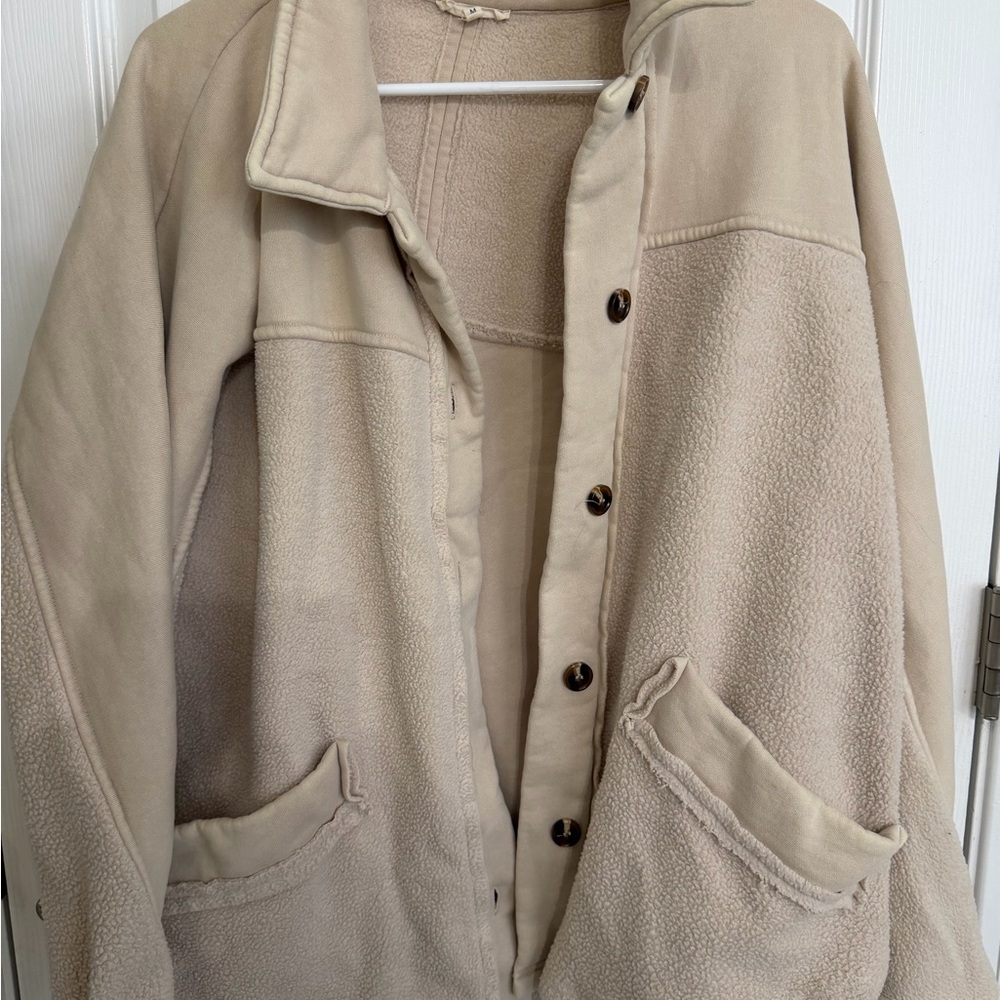 Women's Cream oversized button down Jacket
